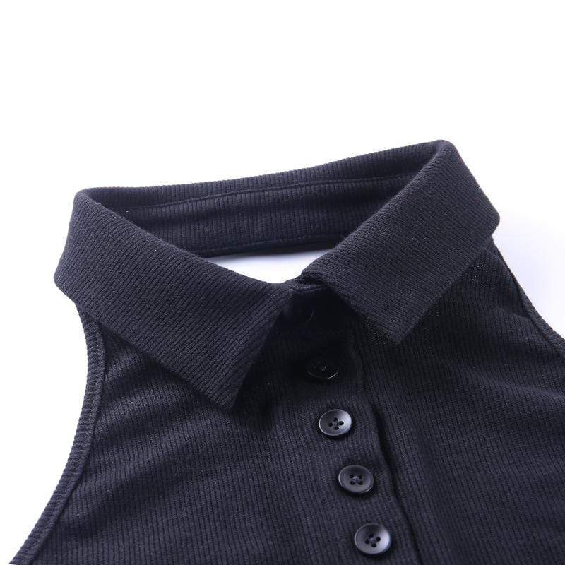 Lena Collar Top Black