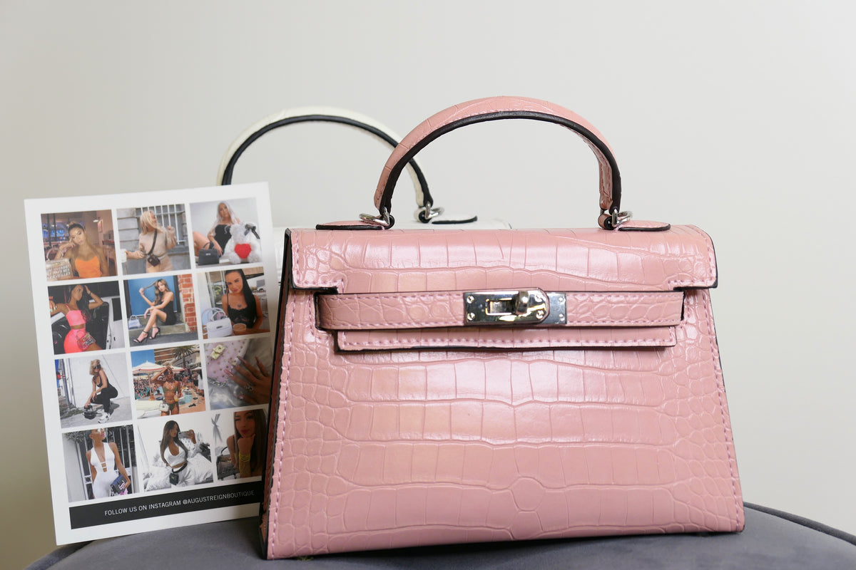 LUXE MINI CROC BAG - PINKY PROMISE