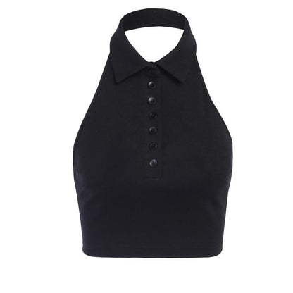 Lena Collar Top Black