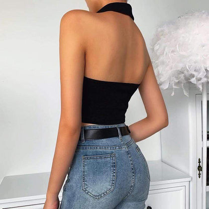 Lena Collar Top Black