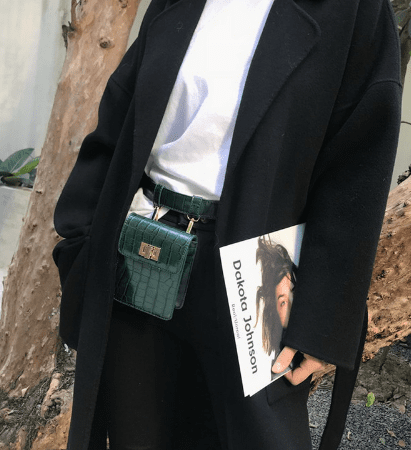 THE SOFIA BELT BAG - GREEN CROC