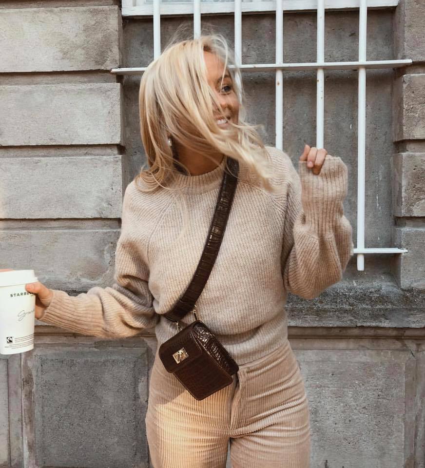 THE SOFIA BELT BAG - BROWN CROC