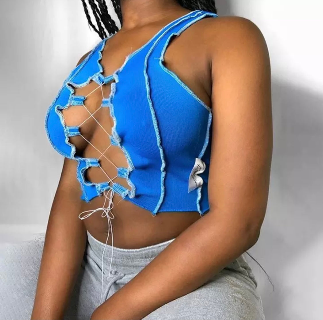 Siren Blue Lace Up