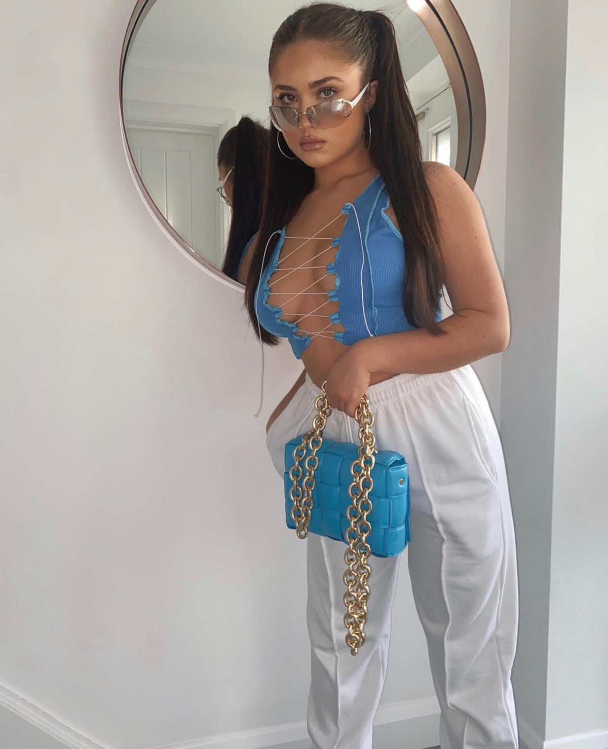 Siren Blue Lace Up