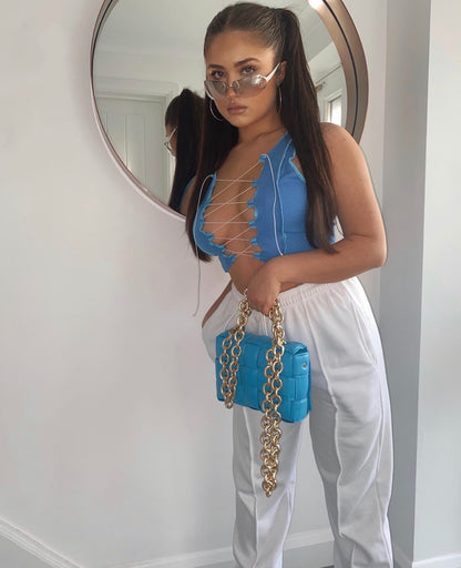 Siren Blue Lace Up