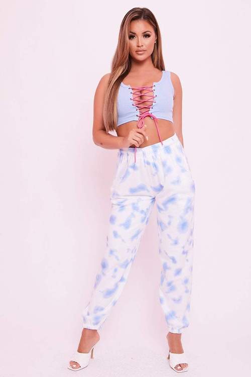 Neon Lace Up Crop