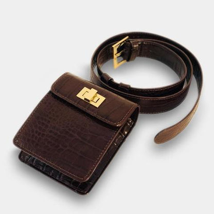 THE SOFIA BELT BAG - BROWN CROC
