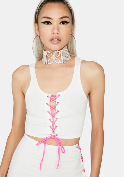 Alice Lace Up Crop Top