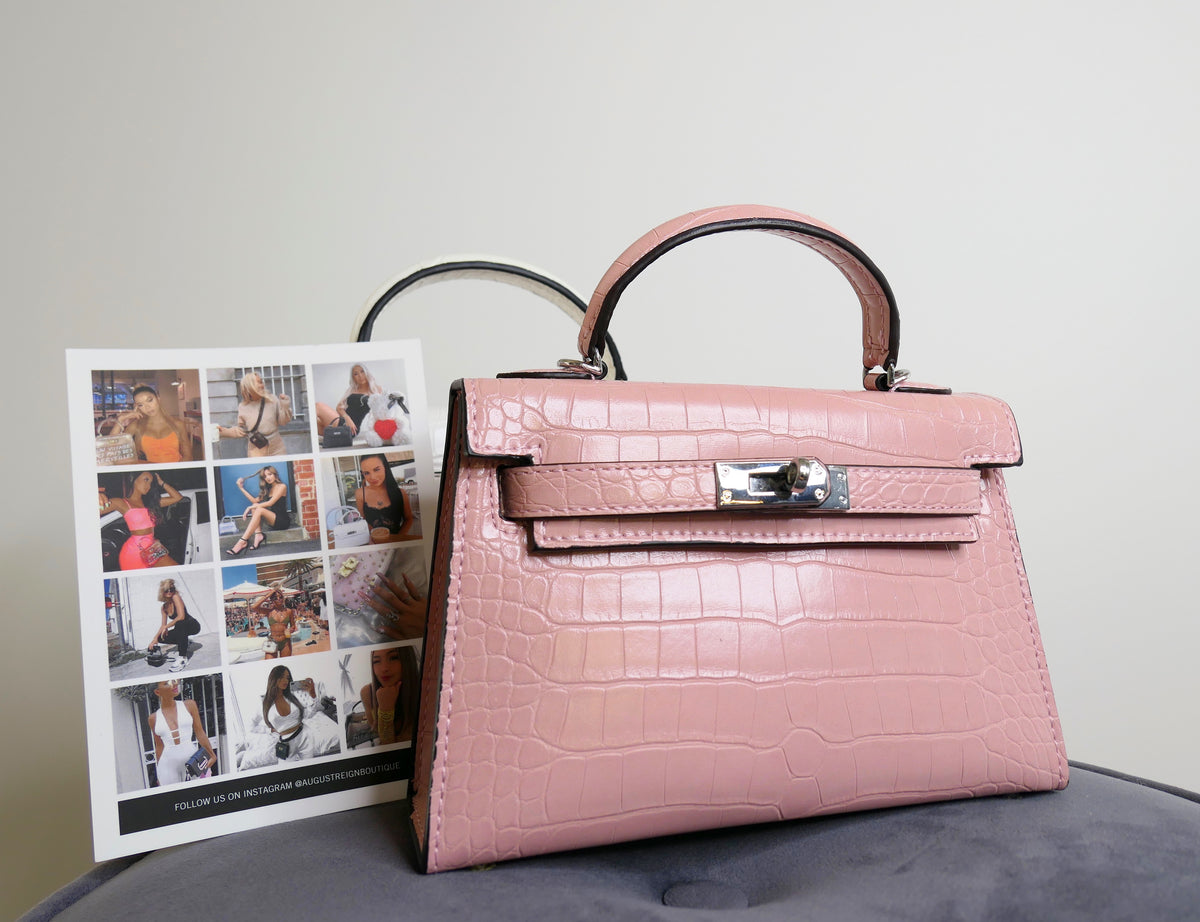 LUXE MINI CROC BAG - PINKY PROMISE