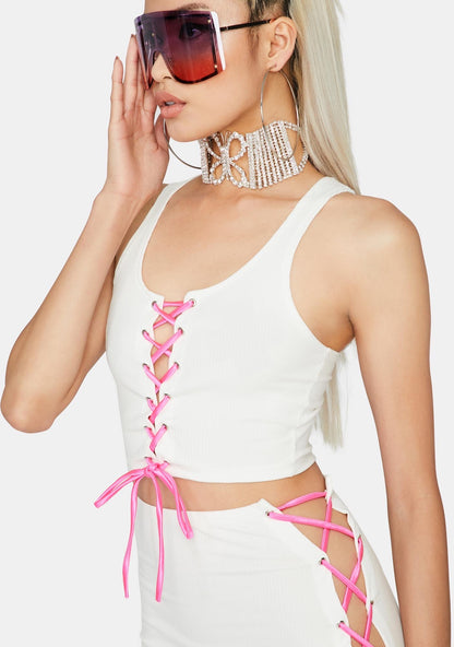 Alice Lace Up Crop Top