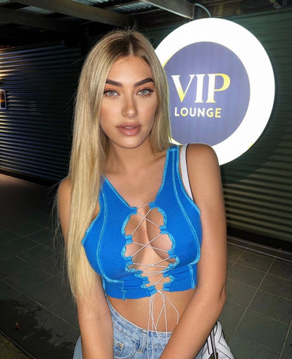 Siren Blue Lace Up