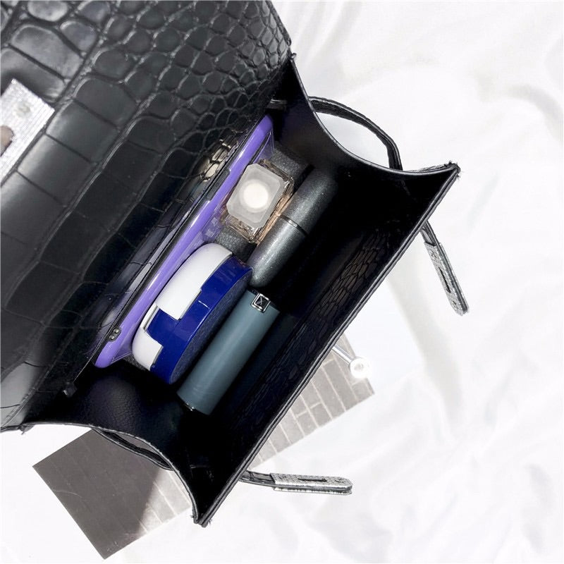 MINI CROC BLACK BAG